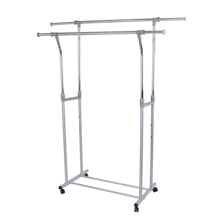 Factory wholesale double pole drying clothes rack retractable floor drying clothes rack hanging clothes rack balcony indoor and outdoor drying bed